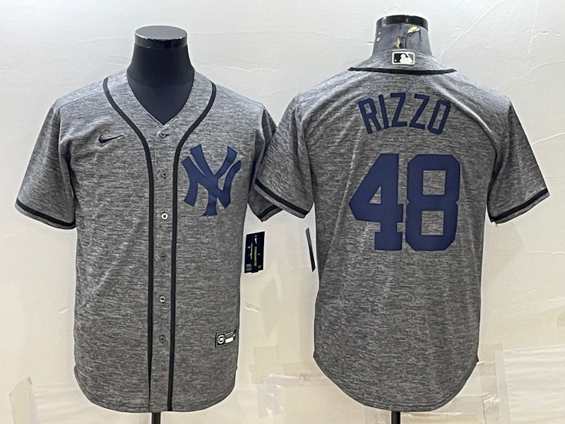 Men's New York Yankees #48 Anthony Rizzo Grey Cool Base Stitched Jersey Men's New York Yankees #48 Anthony Rizzo Grey Cool Base Stitched Jersey